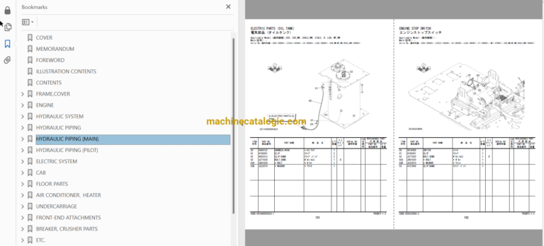 Hitachi ZX200-5G Series Hydraulic Excavator Full Parts and