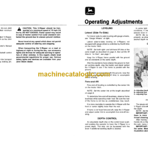 John Deere 900 V-RIPPER Operator’s Manual (OMA36778)