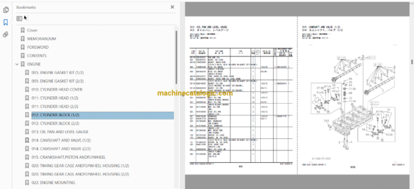 Hitachi ZX120-5B,ZX130-5B,ZX130K-5B,ZX130KB-5B,ZX130LCN-5B Hydraulic Excavator Full Parts and Engine Parts Catalog