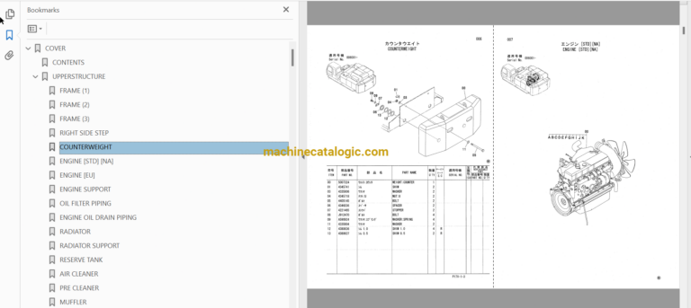 Hitachi ZX800,ZX850H Excavator Full Parts Catalog