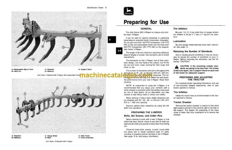 John Deere 900 V-RIPPER Operator's Manual (OMA36778)
