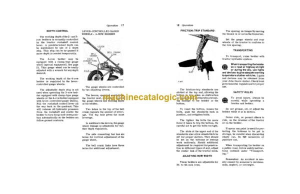 John Deere F311 Series Integral Bedders Operator's Manual (OMA13006)