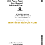 John Deere 2500 Power-Reset Semi-integral Moldboard Plow Operator's Manual (OMA27348)