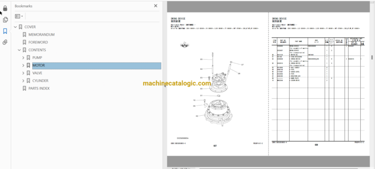 Hitachi ZX200-5G,ZX200LC-5G,ZX210H-5G,ZX210LCH-5G,ZX210K-5G,ZX210LCK-5G Hydraulic Excavator Full Parts Catalog