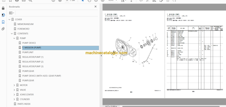 Hitachi ZX200-6 Series Hydraulic Excavator Full Parts and Engine Parts Catalog