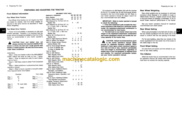 John Deere 884, 885, 886 and 888 Integral Bedders Plow Operator's Manual (OMA38227)