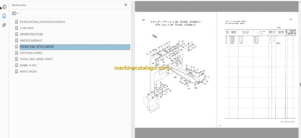 Hitachi EX300,EX300LC,EX300H,EX300LCH Hydraulic Excavator Full Parts Catalog