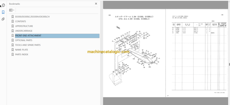 Hitachi EX300,EX300LC,EX300H,EX300LCH Hydraulic Excavator Full Parts Catalog