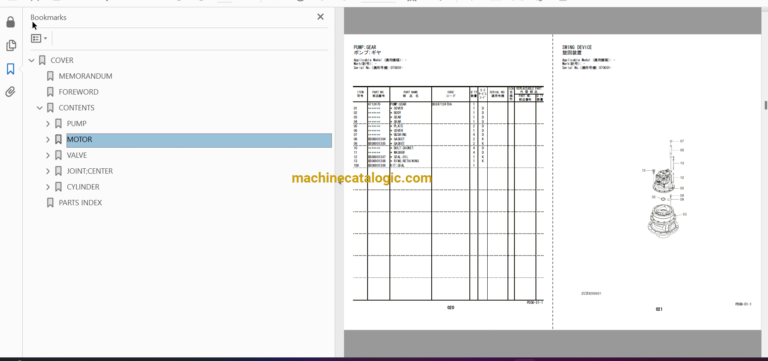 Hitachi ZX350LC-5B,ZX350LCN-5B Hydraulic Excavator Full Parts Catalog