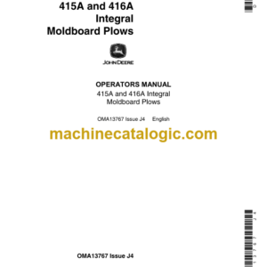 John Deere 415A and 416A Integral Moldboard Plows Operator's Manual (OMA13767) John Deere 415A and 416A Integral Moldboard Plows INDEX: