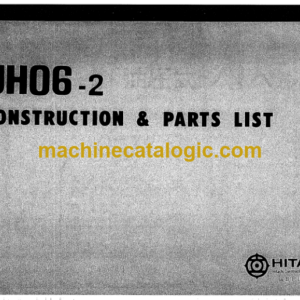 Hitachi UH06-2 Hydraulic Excavator Parts Catalog