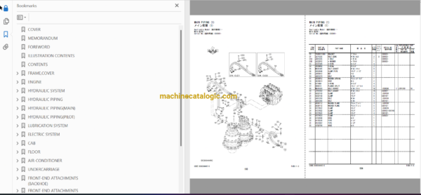 Hitachi ZX870LC-5B,ZX870LCH-5B,ZX870LCR-5B,ZX870H-5B-LD Hydraulic Excavator Full Parts Catalog