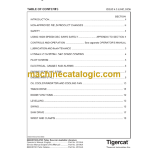 Tigercat 860C, 870C, L870C Feller Buncher Service Manual (87021501 - 87023500)