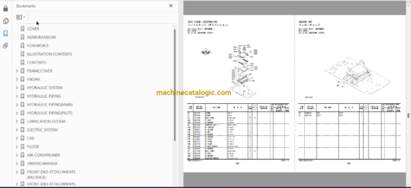 Hitachi ZX870LC-5B,ZX870LCH-5B,ZX870LCR-5B,ZX870H-5B-LD Hydraulic Excavator Full Parts Catalog