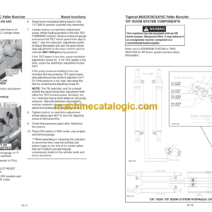 Tigercat 860C, 870C, L870C Feller Buncher Service Manual (87021501 – 87023500)