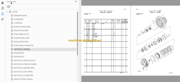 Hitachi ZR260HC Track Mounted Wood Grinder Full Parts Catalog