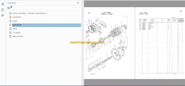 Hitachi EX300-3,EX300LC-3,EX300H-3,EX300LCH-3 Excavator Full Parts Catalog