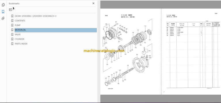 Hitachi EX300-3,EX300LC-3,EX300H-3,EX300LCH-3 Excavator Full Parts Catalog