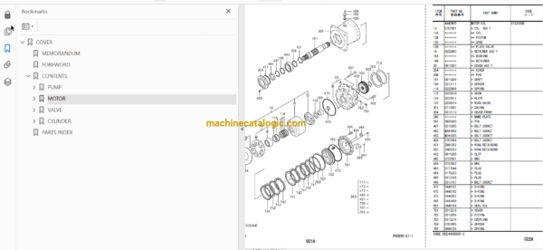 Hitachi EX2000-7, EX2000-7B Hydraulic Excavator Full Parts Catalog