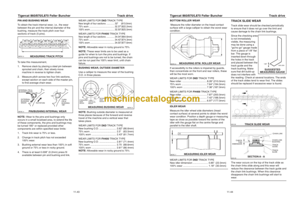 Tigercat 860, 870, L870 Feller Buncher Service Manual (870T0130 - 87021499)