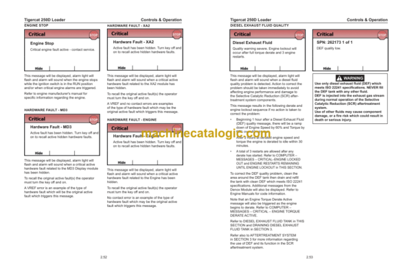 Tigercat 250D Loader Service Manual (2502101 - 2504500)