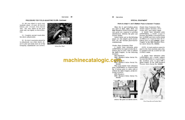 John Deere F115 and F125 Series Integral Moldboard Plows Operator's Manual (OMA15914)