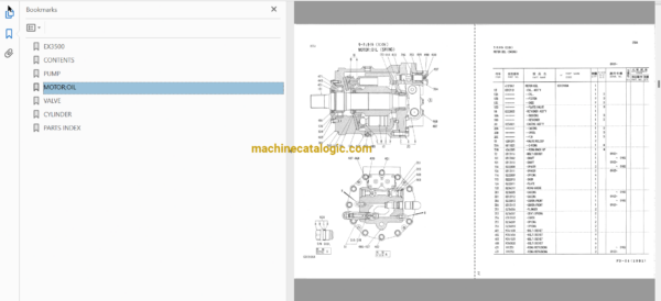 Hitachi EX3500 Hydraulic Excavator Full Parts Catalog