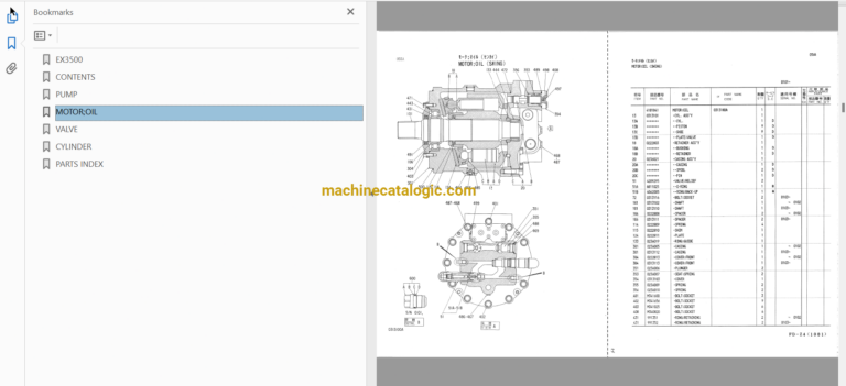 Hitachi EX3500 Hydraulic Excavator Full Parts Catalog
