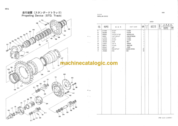 Hitachi UH083 Hydraulic Excavator Parts Catalog