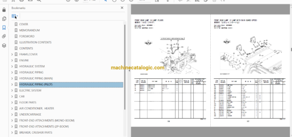 Hitachi ZX280-5B,ZX280LC-5B,ZX290LC-5B,ZX290LCN-5B Hydraulic Excavator Full Parts Catalog