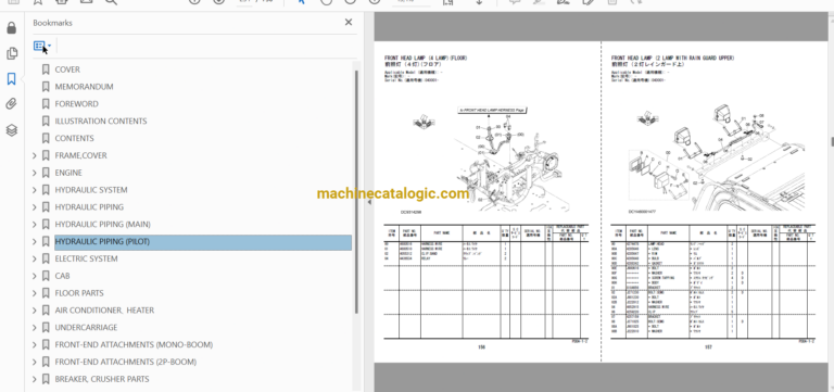 Hitachi ZX280-5B,ZX280LC-5B,ZX290LC-5B,ZX290LCN-5B Hydraulic Excavator Full Parts Catalog