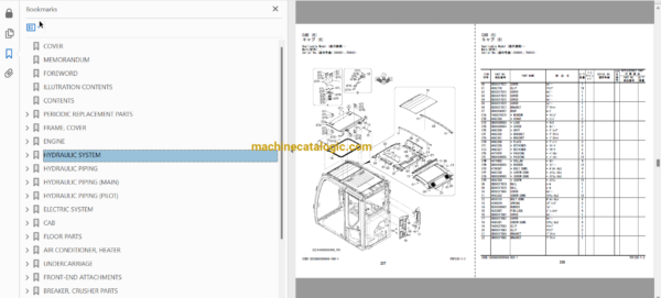 Hitachi ZX200-7, ZX210LC-7 (OCEANIA Spec.) Hydraulic Excavator Full Parts Catalog