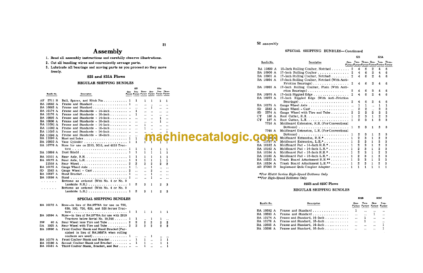 John Deere 825, 825A, 825B and 825C Integral Two-Way Moldboard Plows Operator's Manual (OMA13486)