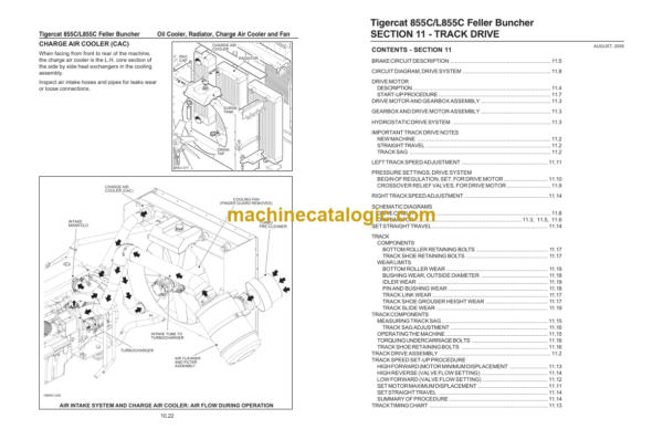 Tigercat 855C, L855C Feller Buncher Service Manual (85510101 - 85512000)