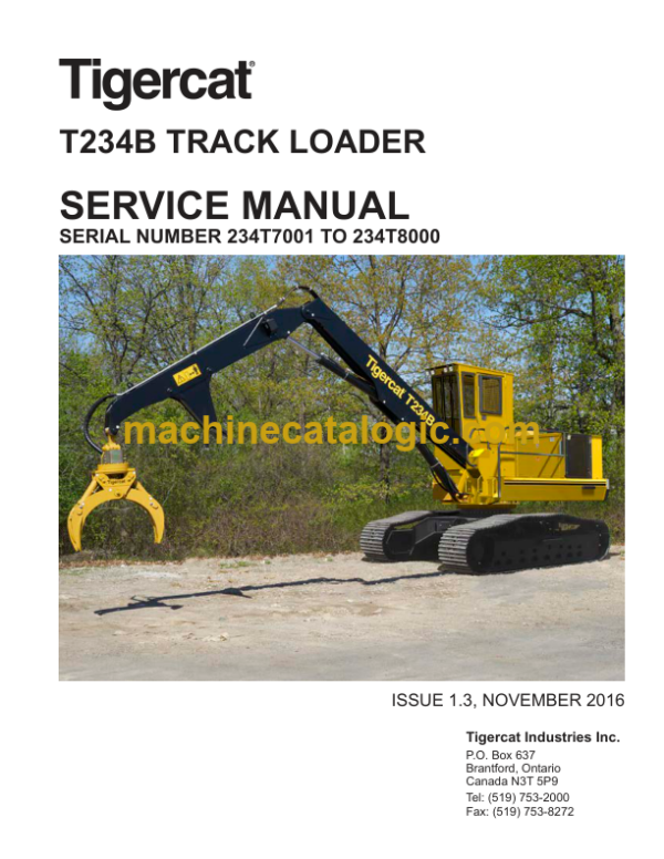 Tigercat T234B Loader Service Manual (234T7000 - 234T8000)