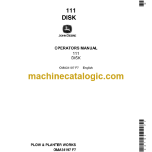 John Deere 111 Disk Operator's Manual (OMA34197)