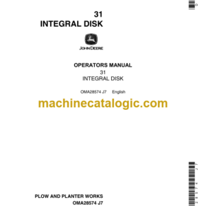 John Deere 31 Integral Disk Operator's Manual (OMA28574)