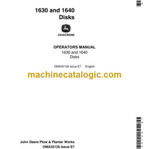 John Deere 1630 and 1640 Disks Operator's Manual (OMA35126)