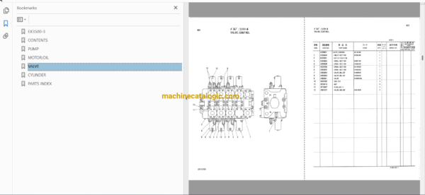 Hitachi EX3500-3 Excavator Full Parts Catalog