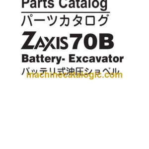 Hitachi ZX70B Battery Excavator Parts Catalog