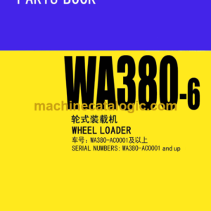 Komatsu WA380-6 Wheel Loader Parts Book (AC0001 and up)