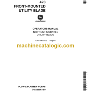 John Deere 423 Front-Mounted Utility Blade Operator's Manual (OMA39583)