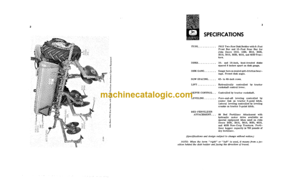 John Deere F912 Disk Bedder Operator's Manual (OMA16036)