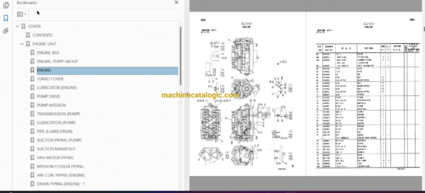 Hitachi EX3600-5 Excavator Full Parts Catalog