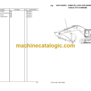 Komatsu PC700LC-8EO Hydraulic Excavator Parts Book (DZCA0001 and up)