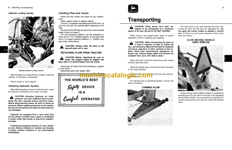 John Deere 135A and 145A Series Semi-Integral Moldboard Plows Operator's Manual (OMA33858)