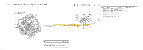 Hitachi D1105-B-R1 Kubota Diesel Engine Parts Catalog