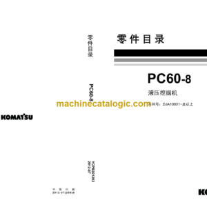 Komatsu PC60-8 Hydraulic Excavator Parts Book (DJA10001 and up)