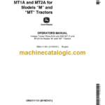 John Deere Integral Tractor Plows M1A and M2A MT1A and MT2A for Models M and MT Tractors Operator's Manual (OMA111151)