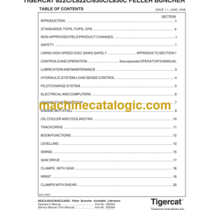 Tigercat 822C, L822C, 830C, L830C Feller Buncher Service Manual (82211001 - 82213000)